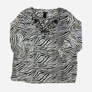 Multiples Women's Black and White Blouse